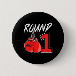1e verjaardag boksen jongen 1 jaar oud boxer verja ronde button 5,7 cm