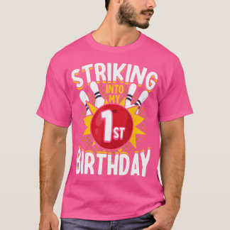 1e verjaardag bowling thema opvallen in de verjaar t-shirt