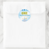 1e verjaardag Boy Cake Ronde Sticker (Tas)