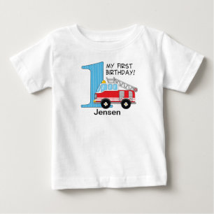 1e verjaardag brandweerwagen blauw/rood