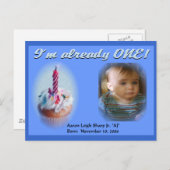 1e verjaardag  briefkaart (Voorkant / Achterkant)