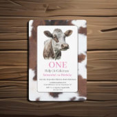 1e Verjaardag Bruin en Wit Koe Kaart