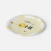 1e verjaardag Bumble bee dag verjaardag Papieren Bordje (Gekanteld)