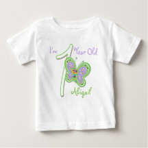 1e verjaardag Butterfly Baby T-Shirt