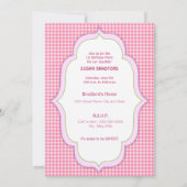 1e verjaardag Buttonnen en bogen roze roze roze ro Kaart (Achterkant)