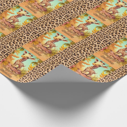 1e verjaardag cadeaupapier (Hoek)