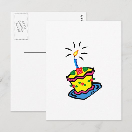 1e verjaardag Cake Briefkaart (Voorkant / Achterkant)