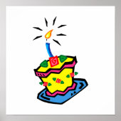 1e verjaardag Cake Poster (Voorkant)