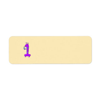 1e verjaardag . Cartoon in het Paars. Etiket