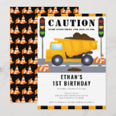 1e verjaardag constructie vrachtwagen partij kaart (Voorkant / Achterkant)