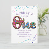 1e verjaardag Cookie Cake Kaart (Staand voorkant)