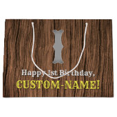 1e verjaardag: Country Western geïnspireerd uiterl Groot Cadeauzakje (Voorkant)