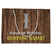 1e verjaardag: Country Western geïnspireerd uiterl Groot Cadeauzakje (Achterkant)