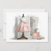 1e verjaardag Couture Blush Parfum Theme Kaart (Voorkant)