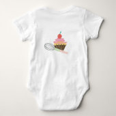 1e verjaardag Cupcake en whiskyShirten voor Baby Romper (Achterkant)