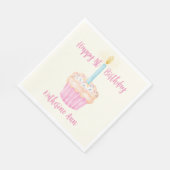 1e verjaardag Cupcake papier servet (Hoek)