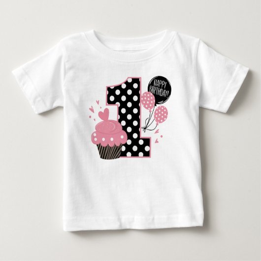 1e verjaardag Cupcake Pink (Voorkant)