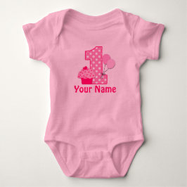 1e verjaardag Cupcake roze gepersonaliseerd Romper