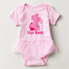 1e verjaardag Cupcake roze gepersonaliseerd Romper