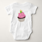 1e verjaardag Cupcake Sprinkle Heart Shirt voor Ba (Achterkant)