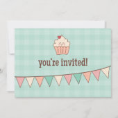 1e verjaardag Cupcakes uitnodiging (Achterkant)