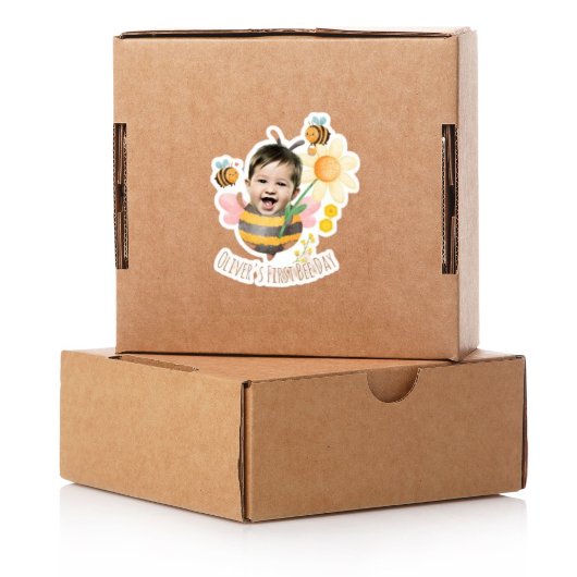 1e Verjaardag Custom Bee Sticker Party Favor Label