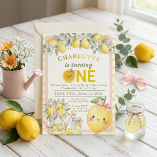 1e verjaardag Cute Little Lemonade One Kaart