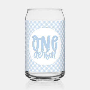 1e verjaardag Cute Pastel Blue nederful Blikvorm Glas