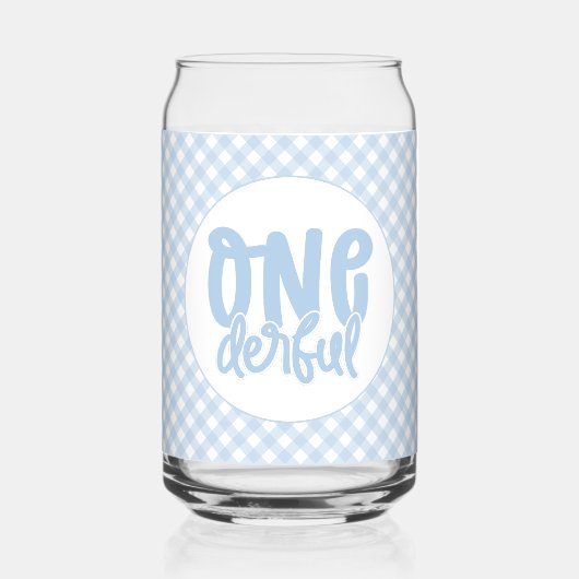 1e verjaardag Cute Pastel Blue nederful Blikvorm Glas (Voorkant)