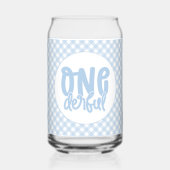 1e verjaardag Cute Pastel Blue nederful Blikvorm Glas (Achterkant)