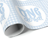 1e verjaardag Cute Pastel Blue nederful Cadeaupapier (Rol Hoek)