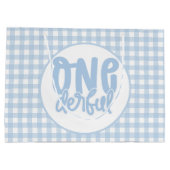 1e verjaardag Cute Pastel Blue nederful Groot Cadeauzakje (Achterkant)