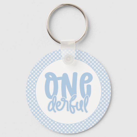 1e verjaardag Cute Pastel Blue nederful Sleutelhanger (Voorkant)