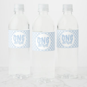 1e verjaardag Cute Pastel Blue nederful Waterfles Etiket