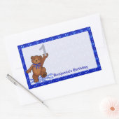 1e verjaardag Dancing Beer Scrapbook Rechthoekige Sticker (Envelop)