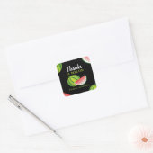 1e verjaardag dank je meloen vierkante sticker (Envelop)