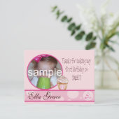 1e verjaardag Dank je wel Bedankkaart (Staand voorkant)