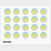 1e verjaardag dank je zon ronde sticker (Vel)