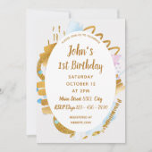 1e verjaardag - Delicate Golden - Uitnodiging tot (Voorkant)