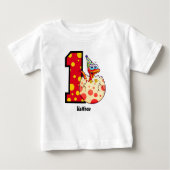 1e verjaardag Dino Egg Custom Baby T-shirt (Voorkant)