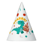 1e verjaardag Dino Party Flat Kleurrijk Feesthoedjes (Links)