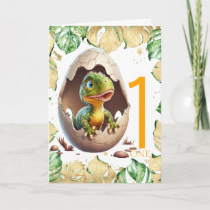1e verjaardag Dinosaur Cute baby Kaart