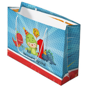 1e verjaardag Dinosaur Party Custom Groot Cadeauzakje