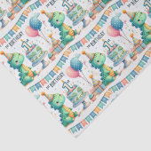 1e Verjaardag Dinosaurus Dino Boy Waterverf Tissuepapier (Detail)