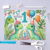 1e Verjaardag Dinosaurus Dino Boy Waterverf Tissuepapier (Craft)