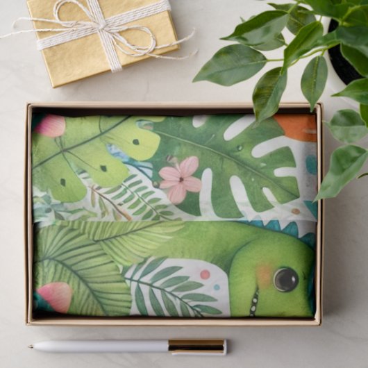 1e Verjaardag Dinosaurus Dino Boy Waterverf Tissuepapier (Geschenk)