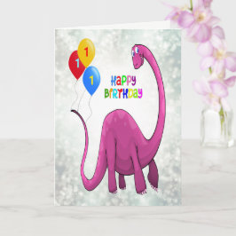 1e verjaardag Dinosaurus en Ballons Kaart