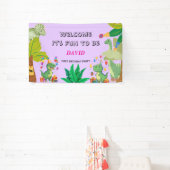 1e verjaardag dinosaurus Minimaal baby jongen Spandoek (Insitu)