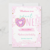 1e verjaardag Donut Party Kaart (Voorkant)