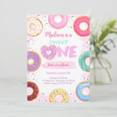 1e verjaardag Donut Party Kaart (Staand voorkant)